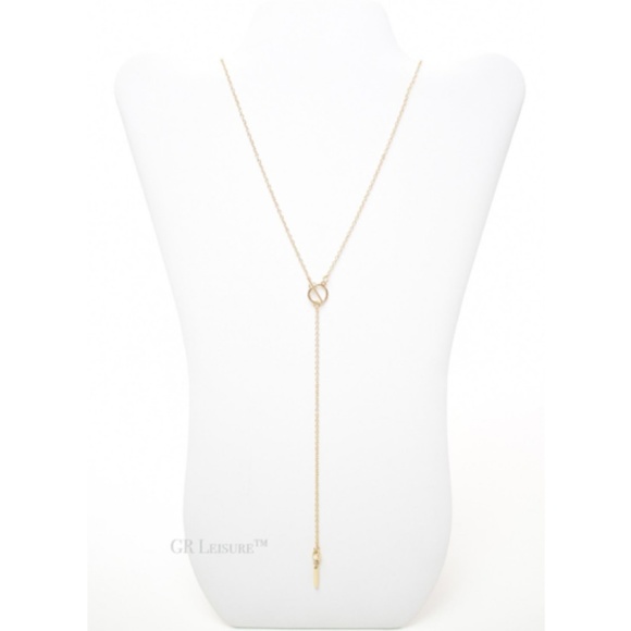 BP. Lariat Gold Loop And Bar Necklace - Picture 6 of 8